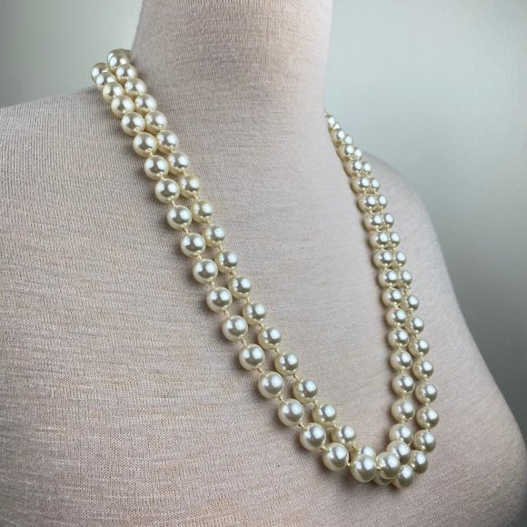 Vintage Jewelry Vintage Large White Faux Pearl Beaded Necklace 6